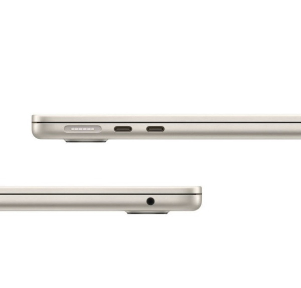 MacBook Air M4 13" (A3240) — side profile showing thin aluminium chassis and ports