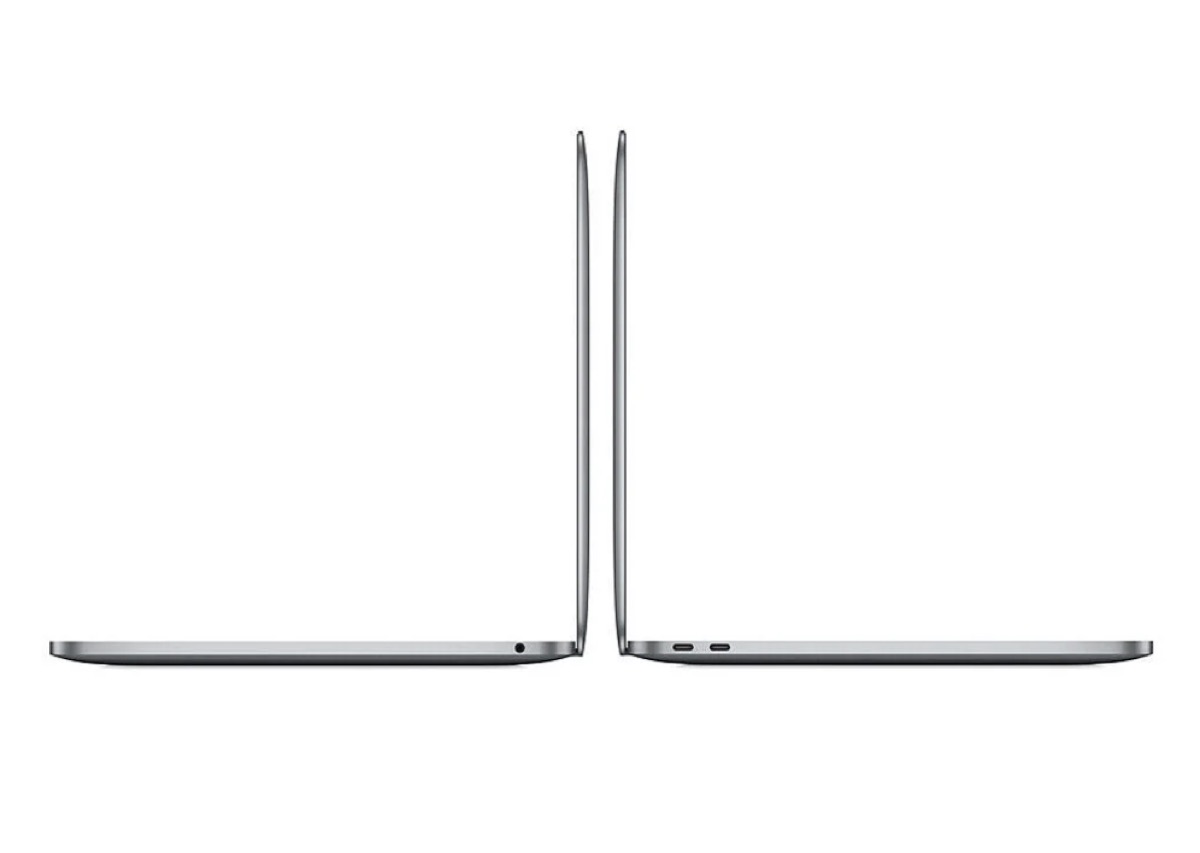 MacBook Pro 13" No Touch Bar (A1708) — closed lid view with Apple logo and aluminium unibody chassis