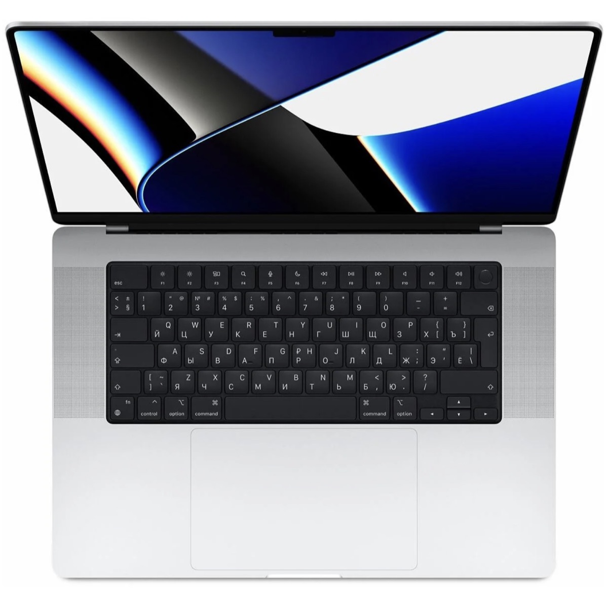 MacBook Pro 16" M1 Pro/Max (A2485) — open with 16.2-inch Liquid Retina XDR display and Magic Keyboard