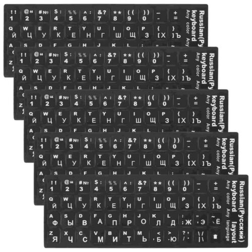 Stickers for Keyboard Black (White Letters)