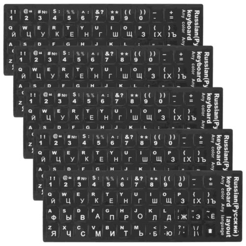 Stickers for Keyboard Black (White Letters)
